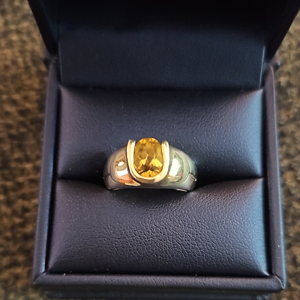 Limon Quartz Sterling Silver Band Ring